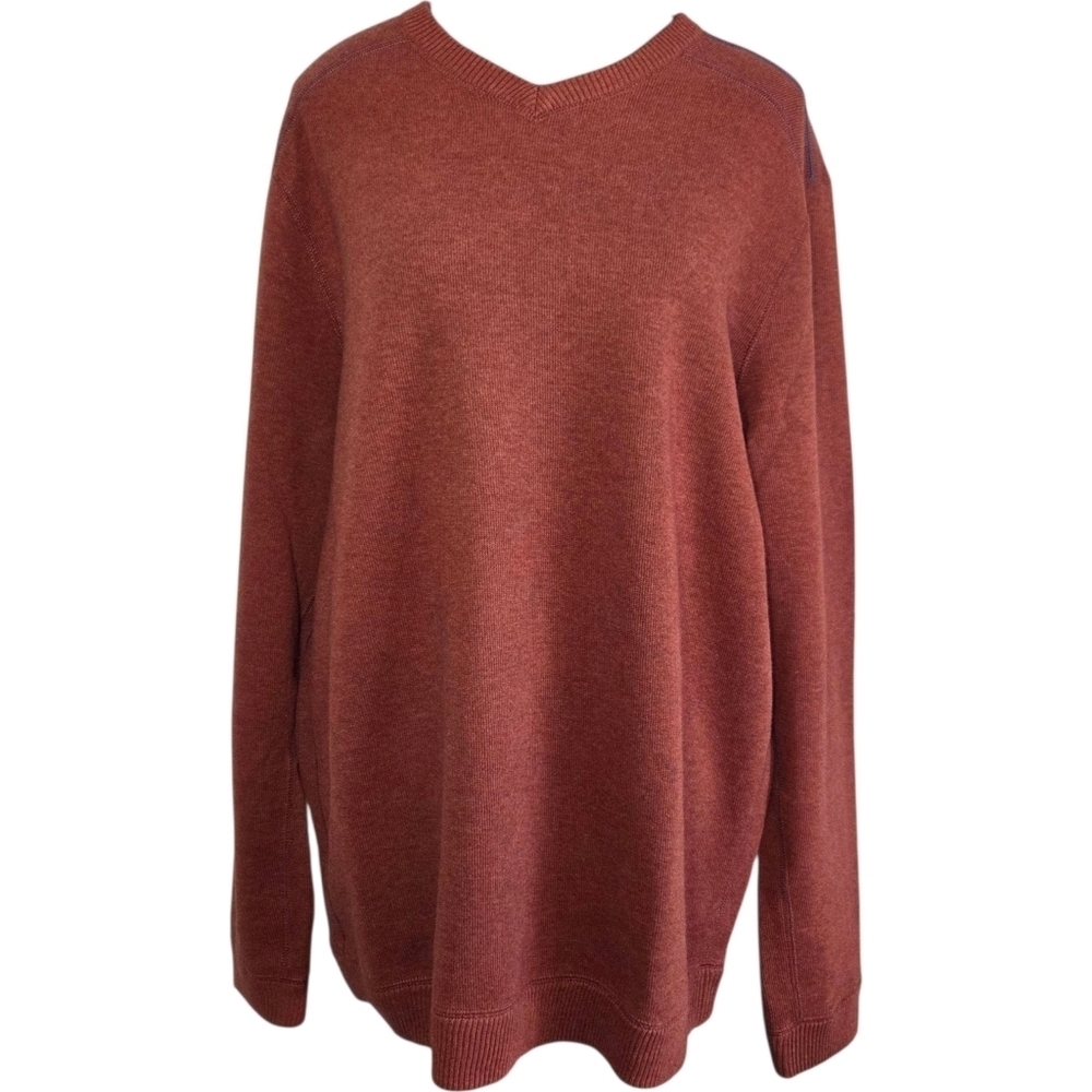 Tommy Bahama Men's Rust/ Brick V Neck Reversible Sweater Size L